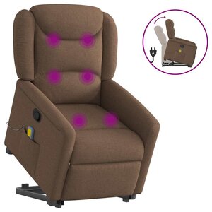 vidaXL Fauteuil de massage inclinable Marron Tissu