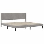 vidaXL Cadre de lit avec tête de lit Gris clair 180 x 200 cm Velours