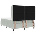 Lit box spring vidaXL avec matelas Gris clair 140x200 cm Velours