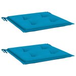 vidaXL Coussins de chaise jardin lot de 2 bleu 40x40x3 cm tissu oxford