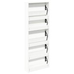 vidaXL Meuble à chaussures 5 étagères et miroir 63x17x169 5 cm Blanc