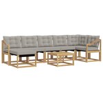 vidaXL Ensemble de canapés d'extérieur 8 Pièces Blanc et gris clair