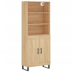 vidaXL Buffet haut Chêne sonoma 69 5x34x180 cm Bois d'ingénierie