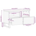 vidaXL Buffet TV - 70x33.5x46 cm  en bois de manguier massif