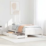 vidaXL Cadre de lit sans matelas blanc 90x200 cm bois de pin massif