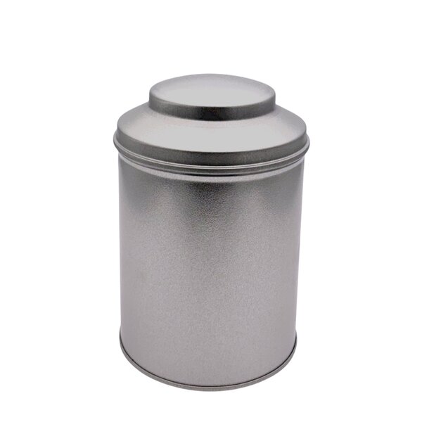 Boîte à thé/café ronde diamètre 9 cm  fer blanc vernis alimentaire  hauteur 13 cm