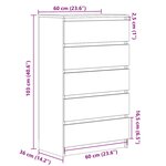 vidaXL Commode Noir 60x36x103 cm Bois d'ingénierie