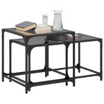 vidaXL Tables basses gigognes 2 Pièces dessus en verre noir acier