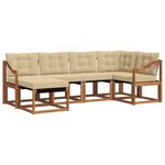 vidaXL Ensemble de canapés d'extérieur 6 Pièces Naturel et Beige