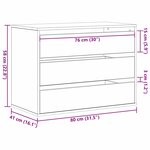 vidaXL Commode Chêne noir 80 x 41 x 58 cm Bois d'ingénierie