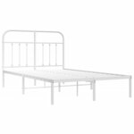 vidaXL Cadre de lit métal sans matelas et tête de lit blanc 120x190 cm