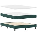 vidaXL Lit à ressort LED avec matelas Vert foncé 160 x 200 cm Velours