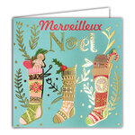 Carte Joyeux Noël avec Enveloppe Blanche 15x15cm