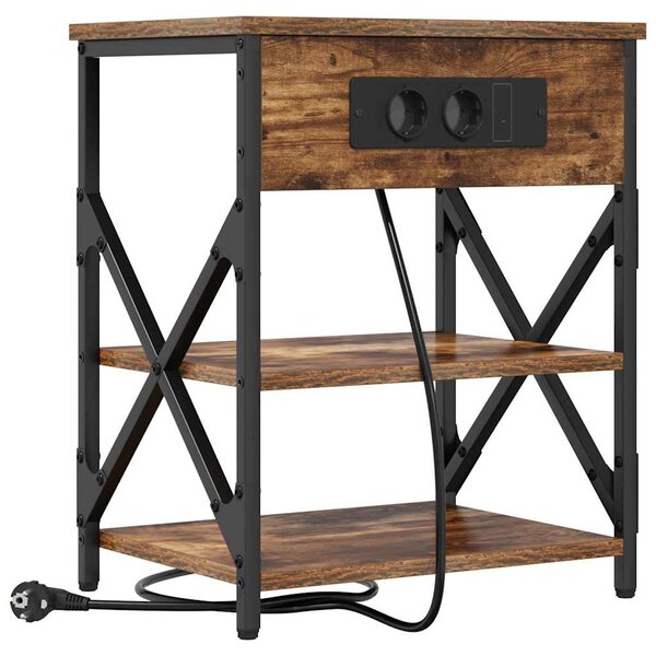 vidaXL Cabinet de chevet Chêne fumé 41 x 31 x 51 cm Bois d'ingénierie