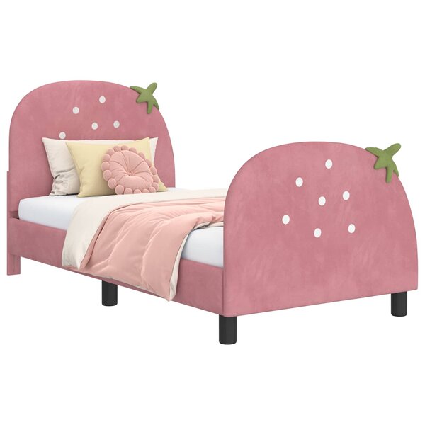 vidaXL Cadre de lit pour enfants avec tête de lit Rose 80 x 160 cm