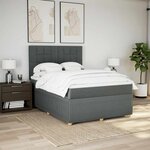 vidaXL Sommier à lattes de lit avec matelas Gris foncé 140x200cm Tissu