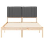 vidaXL Cadre de lit avec tête de lit rembourrée Gris foncé