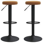 vidaXL Tabourets de bar lot de 2 marron velours
