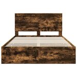 vidaXL Cadre de lit Chêne fumé 135 x 190 cm Bois Ingénierie