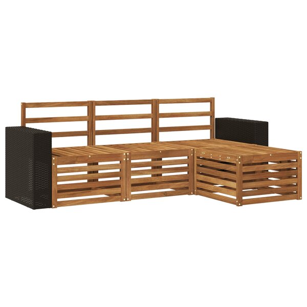 vidaXL Ensemble de canapés d'extérieur 4 Pièces Naturel