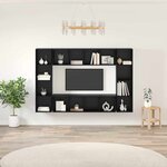 vidaXL Meuble TV 4 Pièces Noir 37 x 37 x 142.5 cm Bois d'ingénierie