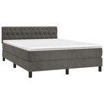 vidaXL Sommier à lattes de lit avec matelas LED Gris foncé 140x190 cm