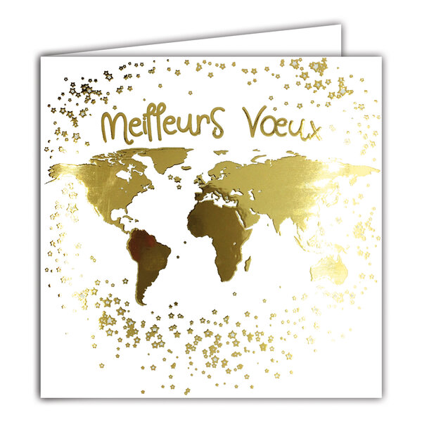 Carte Meilleurs Vœux avec Enveloppe Blanche 15x15cm