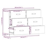 vidaXL Buffet Noir 100x40x75 cm Bois massif de pin
