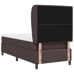 vidaXL Lit à ressorts avec matelas brun foncé 100x200 cm en tissu.