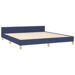 vidaXL Cadre de lit avec tête de lit sans matelas bleu 180x200cm tissu