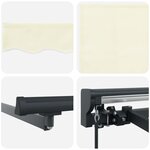 vidaXL Auvent Rétractable Crème 350 x 250 cm Polyester et métal