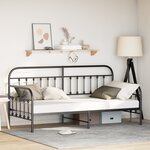 Cadre de lit transformable vidaXL Noir 90x190 cm en acier