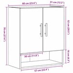 vidaXL Meuble mural Chêne noir 60 x 31 x 70 cm Bois d'ingénierie