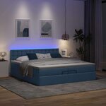 VidaXL Cadre de lit ottoman avec matelas bleu 200x200cm tissu