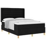 vidaXL Lit à ressorts avec matelas Noir 140 x 200 cm tissu