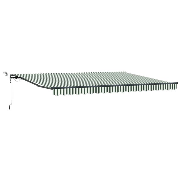 vidaXL Auvent rétractable Vert et blanc 450 × 350 cm Polyester