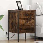 vidaXL Cabinet de chevet Chêne fumé 42 x 41 x 61 cm Bois d'ingénierie
