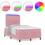 vidaXL Lit à ressorts avec matelas Rose 120 x 190 cm Velours