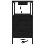 vidaXL Cabinet de chevet avec tiroir 2 Pièces Chêne noir 30 x 48 x 61 cm