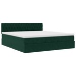 vidaXL Cadre de lit ottoman avec matelas vert foncé 200x200 cm velours