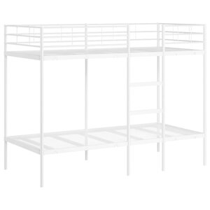 VidaXL Lit superposé sans matelas blanc 90x200 cm acier