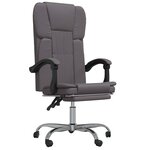 vidaXL Fauteuil inclinable de bureau Gris Similicuir