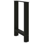 vidaXL Pieds de table à manger Noir 2 pièces 50 x (72-73) cm Acier