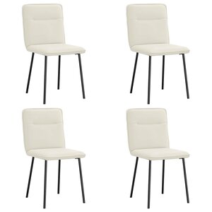 vidaXL Chaises à manger lot de 4 Crème Velours