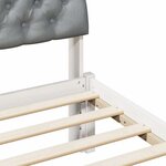 vidaXL Cadre de lit avec tête de lit Blanc et gris clair 140 x 190 cm