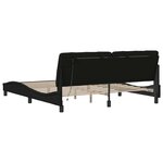 vidaXL Cadre de lit avec LED sans matelas noir 180x200 cm tissu