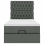 vidaXL Lit ottoman avec matelas gris foncé 90x200 cm tissu