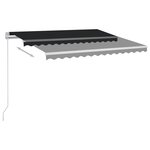 vidaXL Auvent manuel rétractable avec LED 3x2 5 m Anthracite