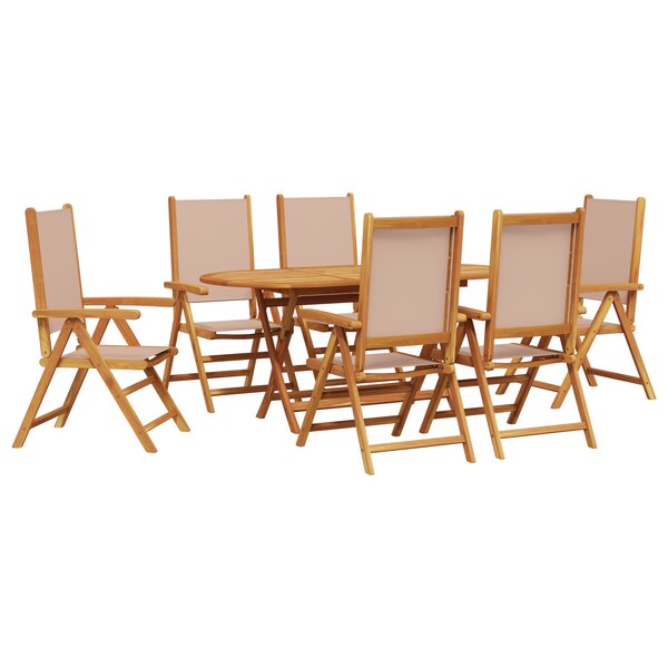 vidaXL Ensemble de Salle à Manger de Jardin 7 Pièces en Bois d'Acacia Taupe