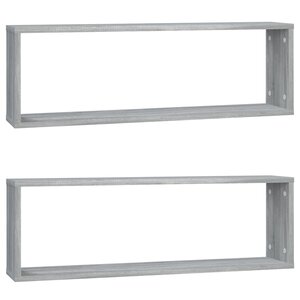vidaXL Étagères murales cubiques 2 Pièces Sonoma gris 80x15x26 5 cm